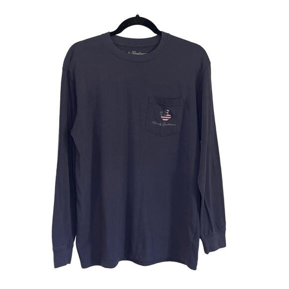 VINTAGE ROWDY GENTLEMEN REAGAN BUSH 84 LONG SLEEVE NAVY TEE - Picture 1 of 6
